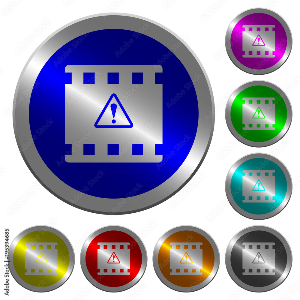 Movie warning luminous coin-like round color buttons Movie warning luminous coin-like round color buttons