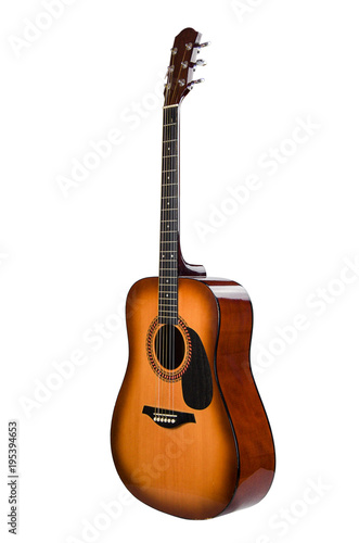 acoustic guitar isolated on white background