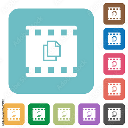 Copy movie rounded square flat icons
