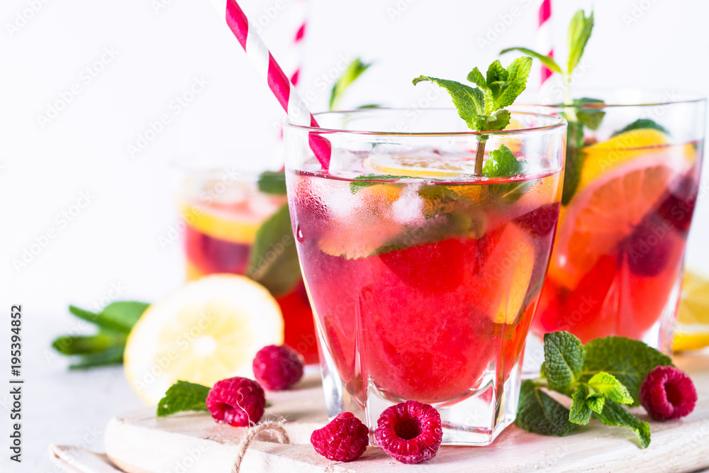 Raspberry lemonade. Iced summer drink. Raspberry lemonade. Iced summer drink.