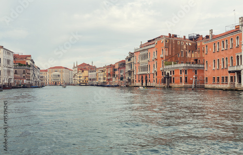 Venice / View of the river and city historical architecture