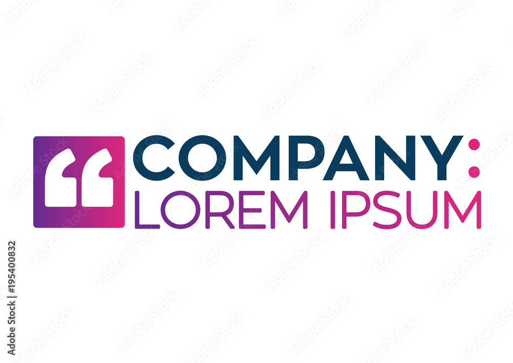 Communication Tech Gradient Quotation Marks Logo Communication Tech Gradient Quotation Marks Logo