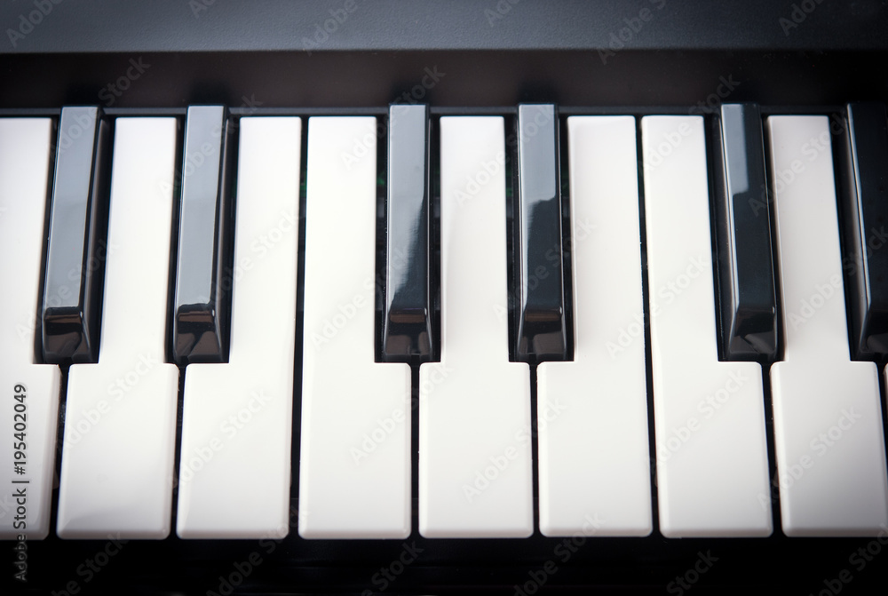 Black and white keys of electronic synthesizer Black and white keys of electronic synthesizer