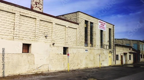 Wide shot of old factory 