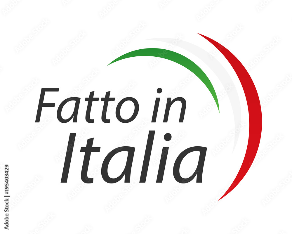 Made in Italy, In the Italian language - Fatto in Italia, simple vector symbol with Italian tricolor isolated on white background Made in Italy, In the Italian language - Fatto in Italia, simple vector symbol with Italian tricolor isolated on white background
