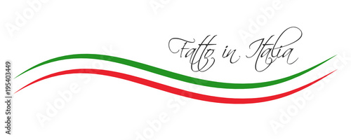 Made in Italy, In the Italian language - Fatto in Italia, colored symbol with Italian tricolor isolated on white background