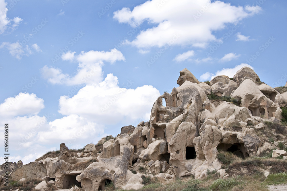Fairy chimneys and badland from Cappadocia Urgup in Nevsehir province