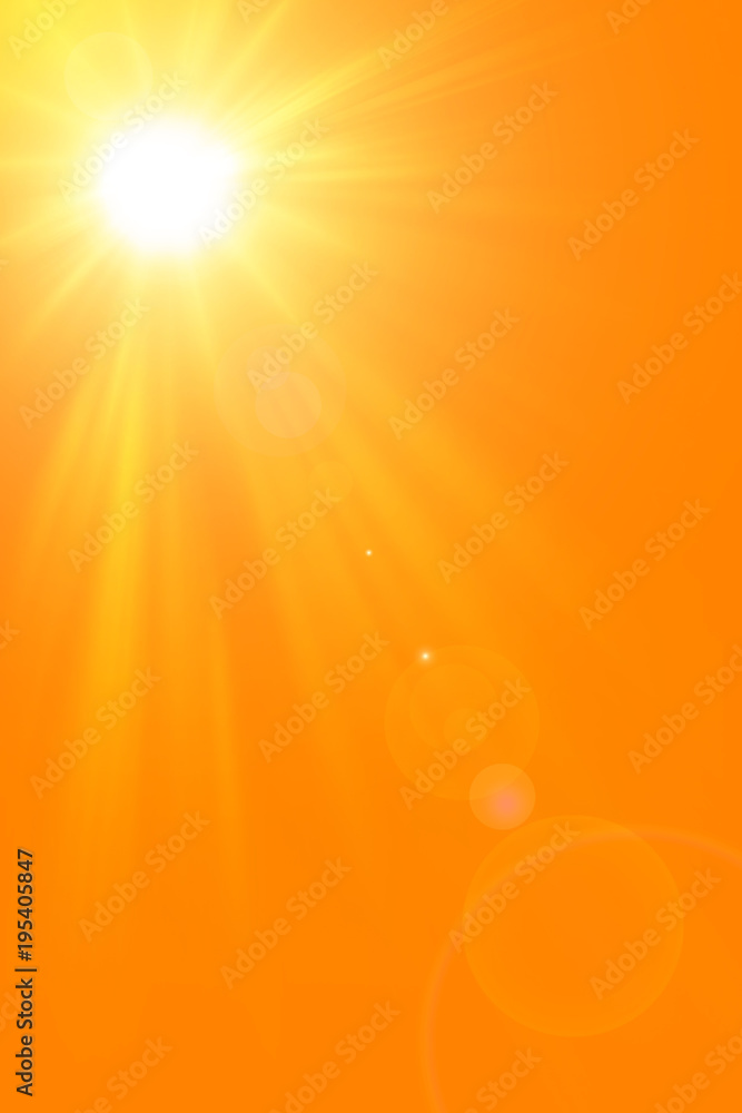 Obraz premium Pogodna natura Lata abstrakcjonistyczny tło z olśniewającym słońcem