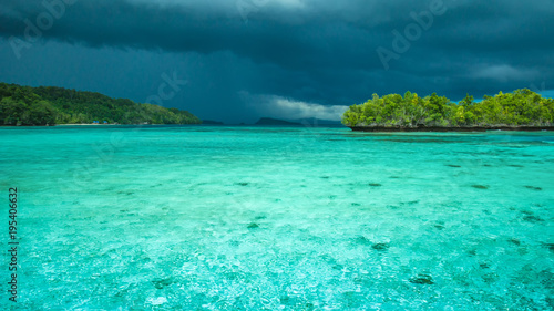 Beautiful Blue Lagoone shortly before Thunderstorm, Gam Island, West Papuan, Raja Ampat, Indonesia © Igor Tichonow