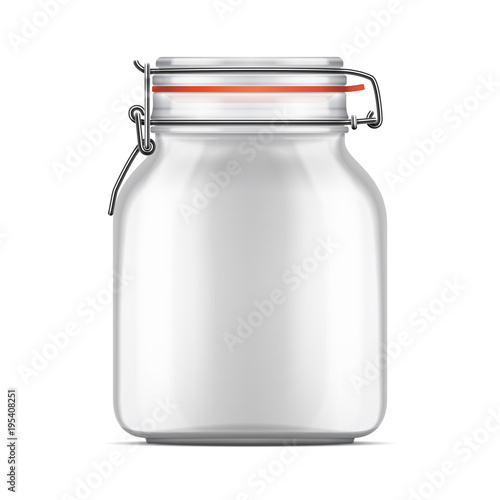 Vector empty Bale Glass Jar with Swing Top Lid isolated on Vector empty Bale Glass Jar with Swing Top Lid isolated on a white background