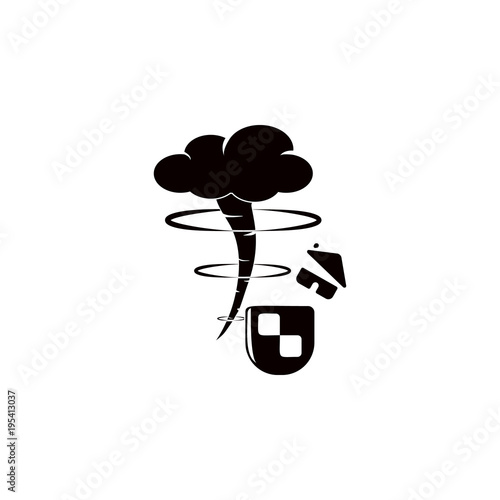 hurricane at home icon. Elements of insurance icon. Premium quality graphic design. Signs and symbol collection icon for websites, web design, mobile app, info graphics