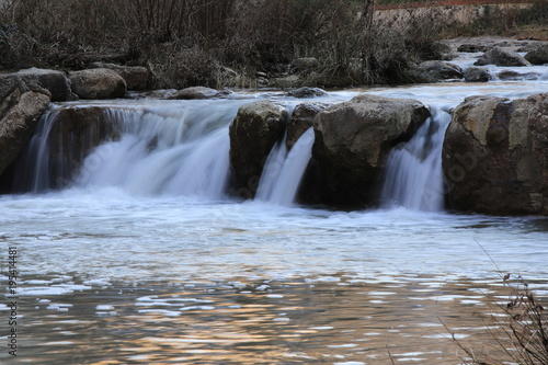 waterfall in Sals river in Occitanie, South of France
