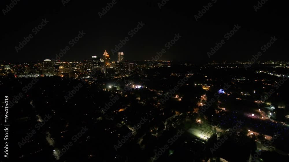 Atlanta Aerial v310 Flying over to music festival in park cityscape night 9/17 Atlanta Aerial v310 Flying over to music festival in park cityscape night 9/17