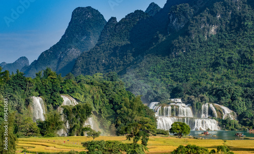 Ban Gioc Waterfall - Detian waterfall Ban Gioc Waterfall - Detian waterfall Ban Gioc Waterfall is the most magnificent waterfall in Vietnam, located in Dam Thuy Commune, Trung Khanh District, Cao Bang photo