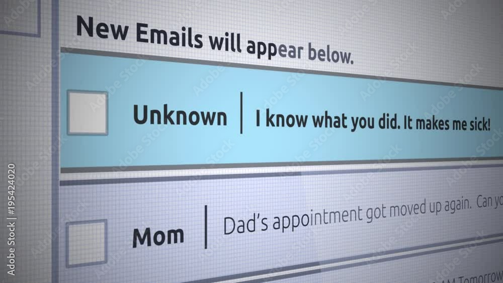 Generic Email New Inbox Message - Blackmail email Generic Email New Inbox Message - Blackmail email
