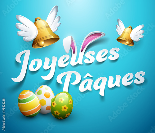 Obraz na płótnie Joyeuses Pâques w salonie