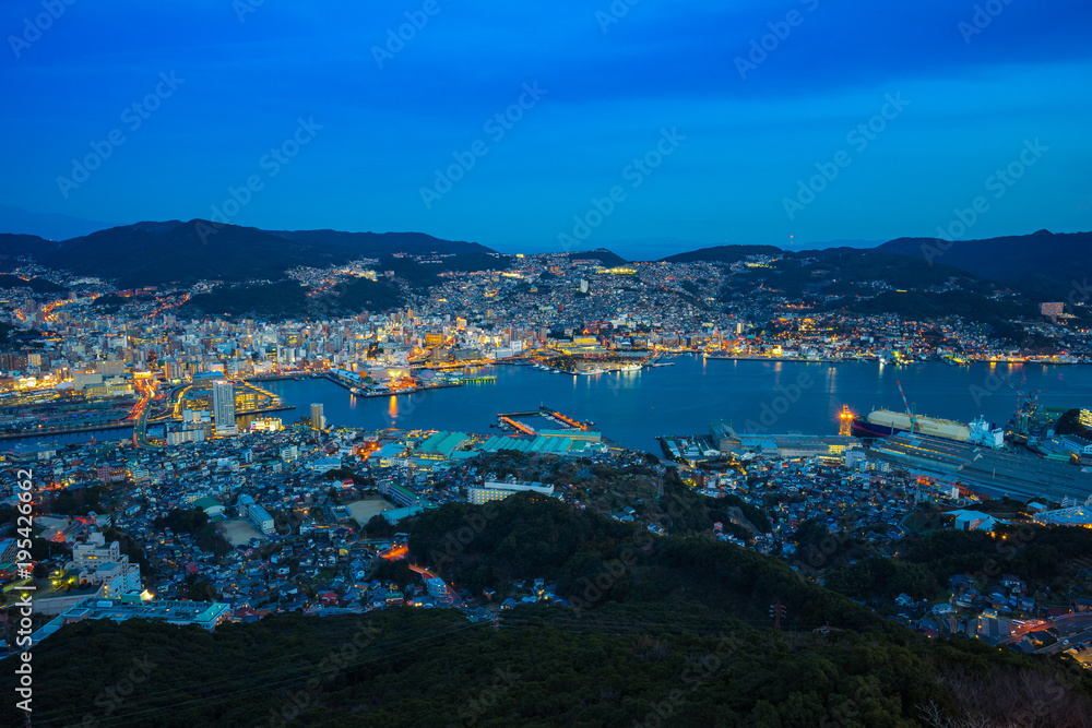 View from Inasa Mount in Nagasaki, Japan