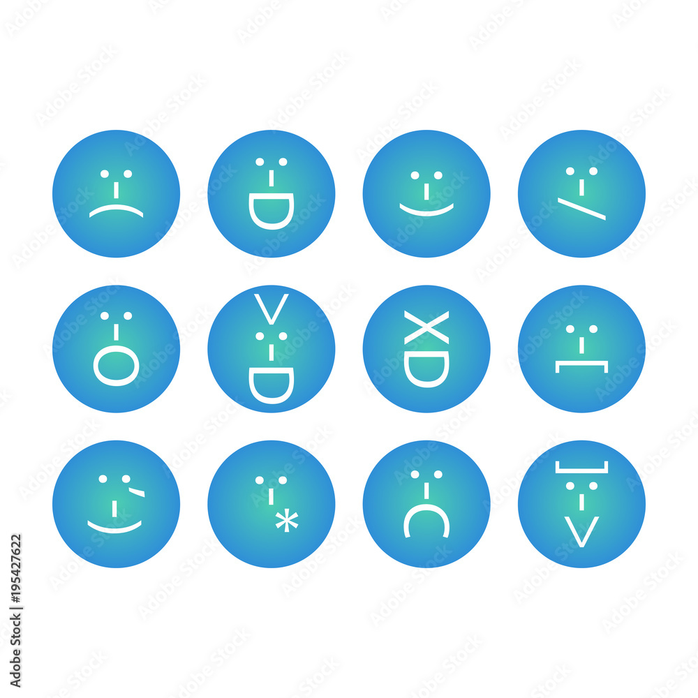 Set of emoticons, emoji of punctuation. Characters isolated. Vector Set of emoticons, emoji of punctuation. Characters isolated. Vector