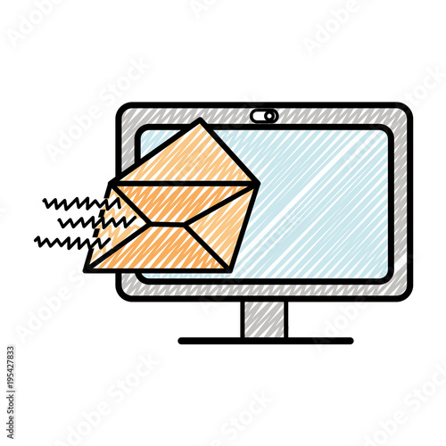 grated computer technology with e-mail letter message