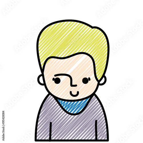grated happy man with t-shirt and hairstyle design
