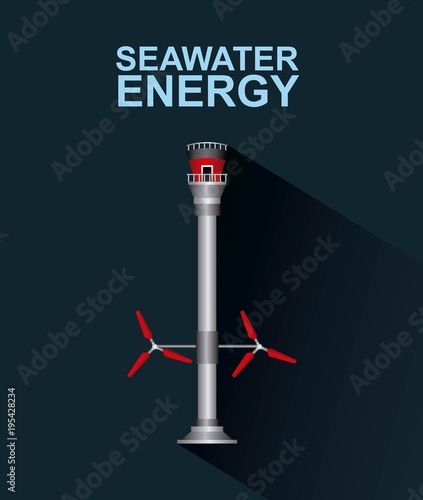 energy types seawater energy renewable vector illustration