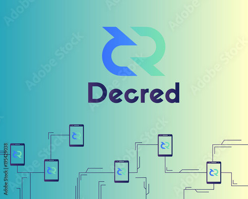 Blockchain decred symbol technology background