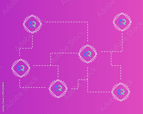 Blockchain decred symbol connected background