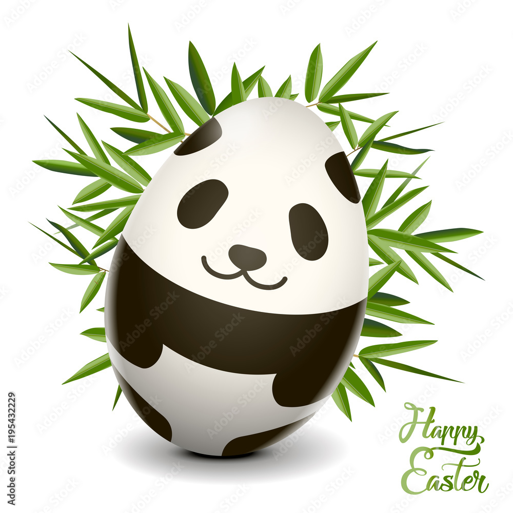 Easter egg panda. Vector clip art illustration. Stock Vector | Adobe Stock