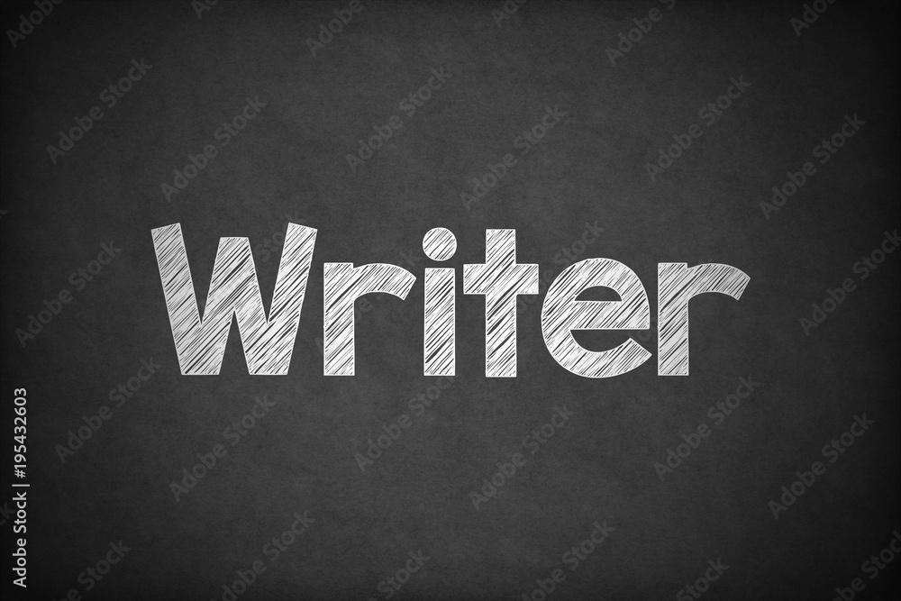 Obraz premium Writer on Textured Blackboard.