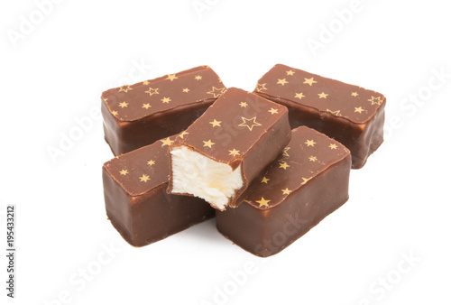 Christmas chocolate candies isolated