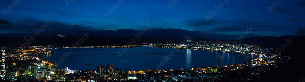 Fototapeta premium Night view of the city of Suwa