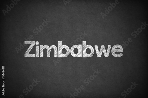 Zimbabwe on Textured Blackboard.