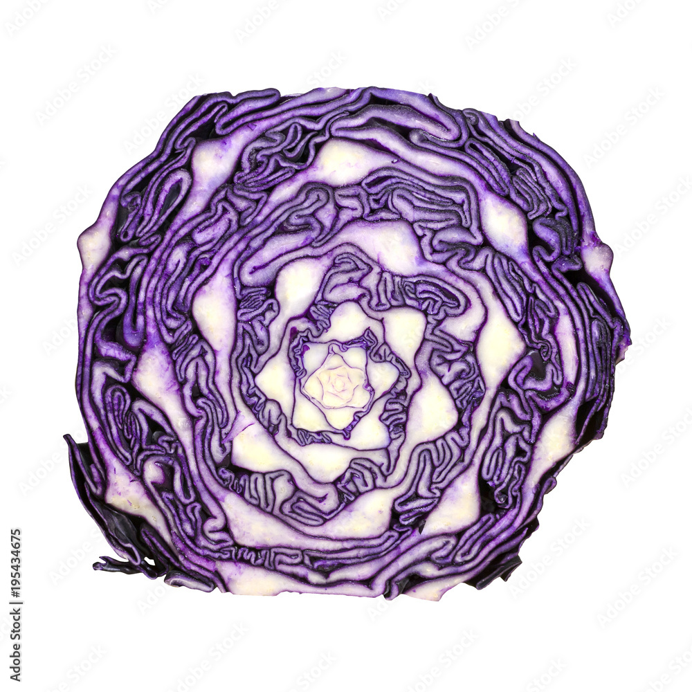 Half red cabbage isolated on white background Half red cabbage isolated on white background