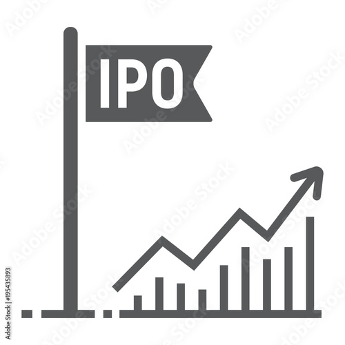 Initial public offer glyph icon, development and business, ipo sign vector graphics, a solid pattern on a white background, eps 10.