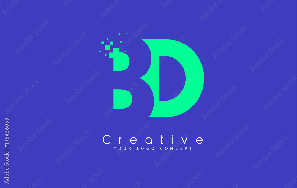 BD Letter Logo Design With Negative Space Concept. BD Letter Logo Design With Negative Space Concept.