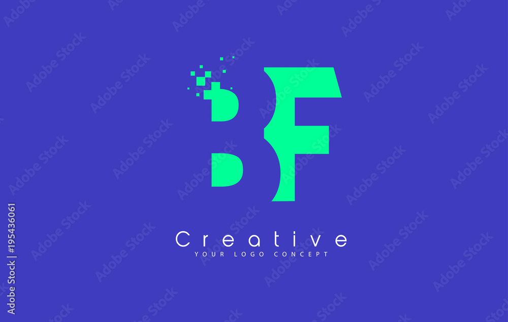 BF Letter Logo Design With Negative Space Concept. BF Letter Logo Design With Negative Space Concept.