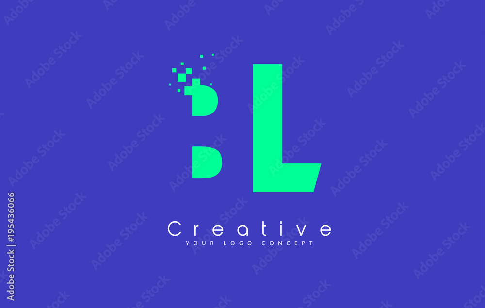 BL Letter Logo Design With Negative Space Concept. BL Letter Logo Design With Negative Space Concept.