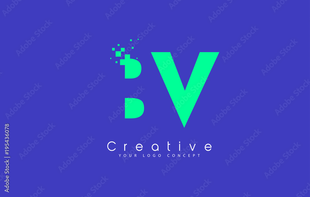 BV Letter Logo Design With Negative Space Concept. BV Letter Logo Design With Negative Space Concept.