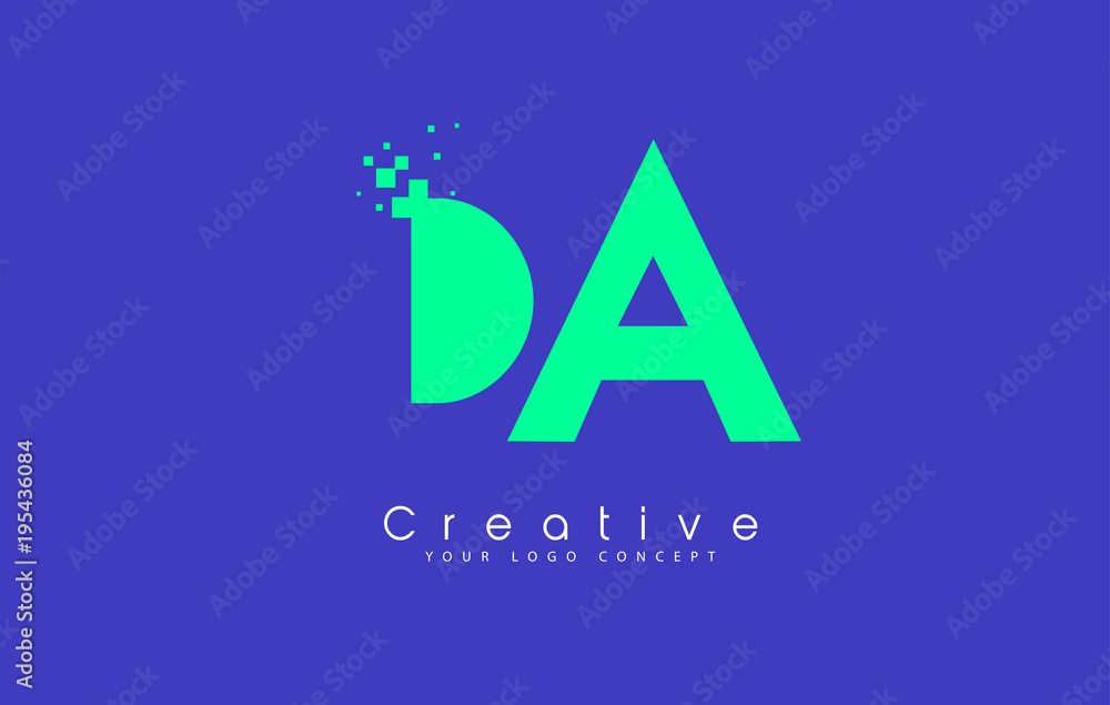 DA Letter Logo Design With Negative Space Concept. DA Letter Logo Design With Negative Space Concept.