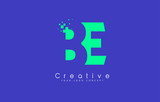 BE Letter Logo Design With Negative Space Concept.