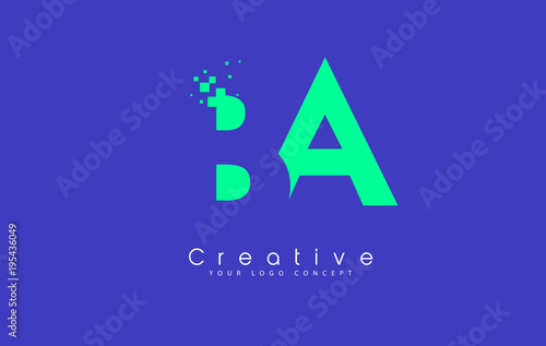 BA Letter Logo Design With Negative Space Concept.