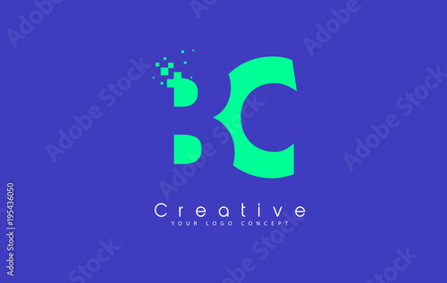 BC Letter Logo Design With Negative Space Concept.