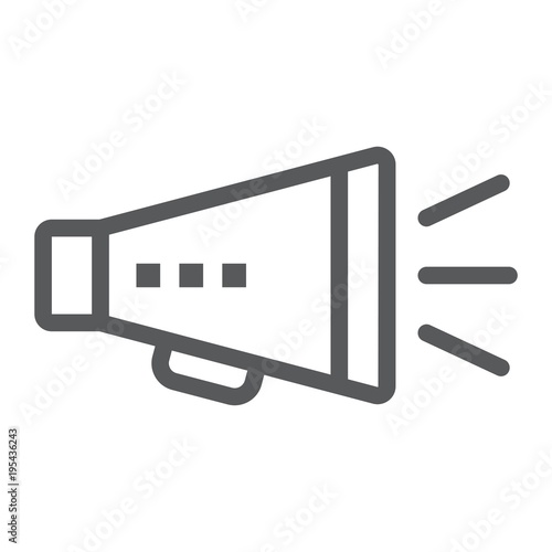 Promotion line icon, development and business, loudspeaker sign vector graphics, a linear pattern on a white background, eps 10. photo