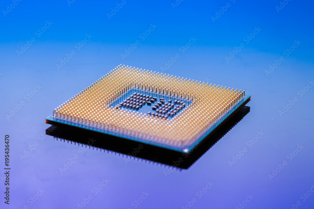 technology cyber electronic concept. cpu ram computer on blue light background technology cyber electronic concept. cpu ram computer on blue light background