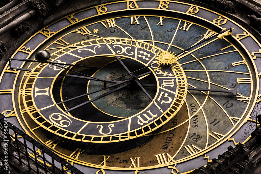 Prague astronomical clock 'Orloj' on Old Town Hall Prague Czech Republic Europe