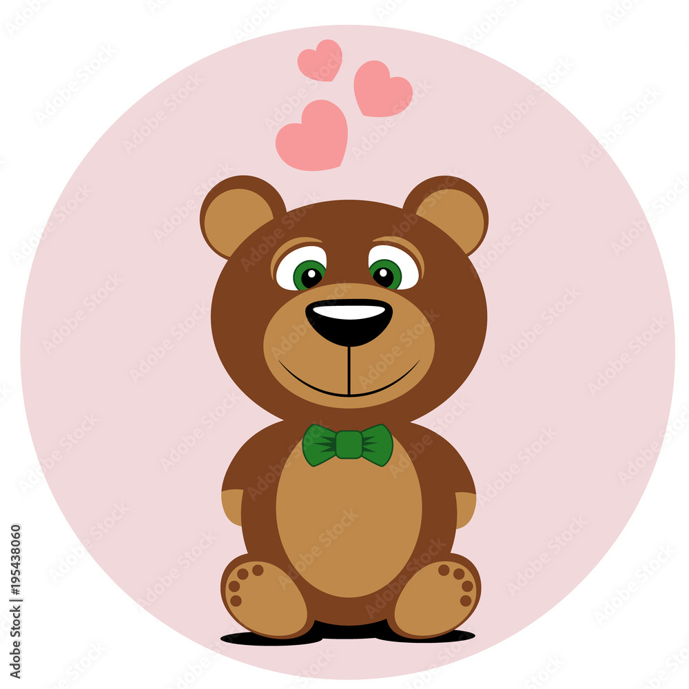 Teddy bear. Postcard Valentine's day Teddy bear. Postcard Valentine's day