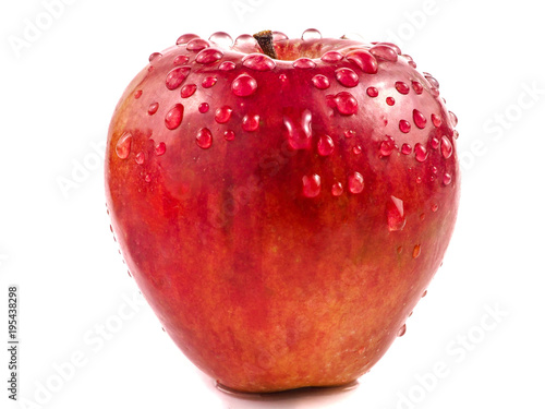 Red apple isolated in white background and clipping path.