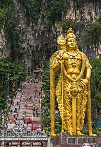 Batu Caves Lord Murugan Statue and entrance near Kuala Lumpur, Malaysia.