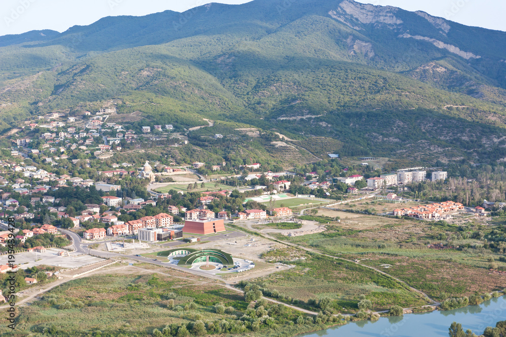 Top view of Mtskheta. Mtskheta is a city in Mtskheta-Mtianeti province of Georgia.