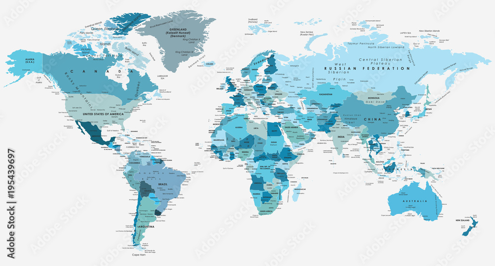 Mapa świata. <span>plik: #195439697 | autor: Kseniya</span>